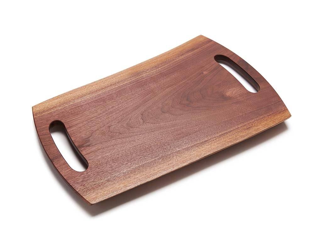 The Marsh charcuterie board is made from a single piece of Black Walnut hardwood and features TWO live edges.